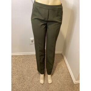Zac and Rachel Slim Leg Pants Olive Green Size 10 Zip Pockets Business Casual